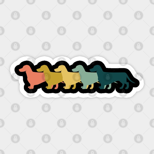 Dachshund - Dachshund Retro Sticker by Kudostees